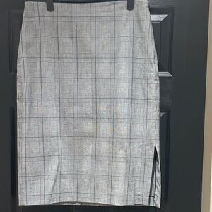 Banana Republic Gray Plaid Pencil Skirt